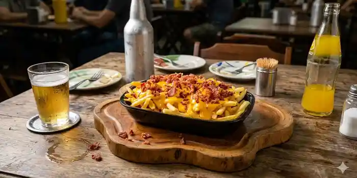 Foto da receita de Batata Frita na Airfryer com Queijo e Bacon: Petisco Rápido Perfeito